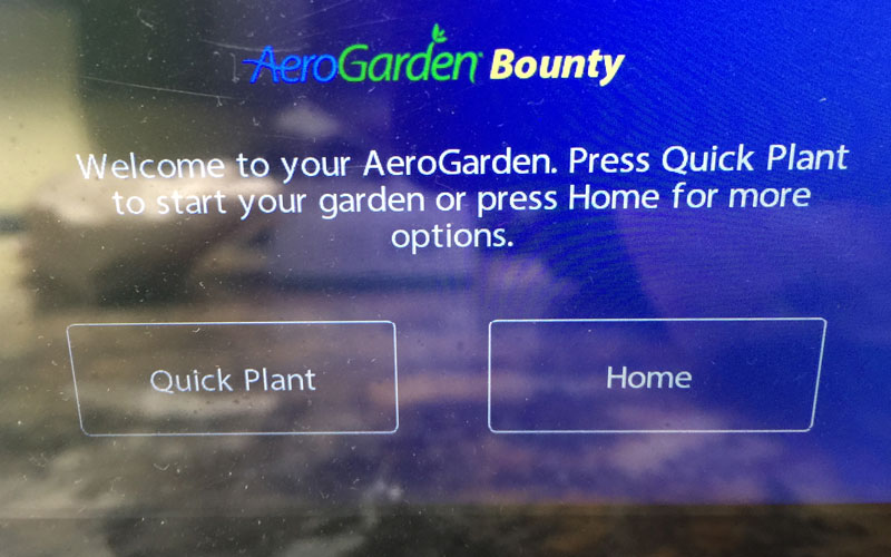 AeroGarden quick plant LED display