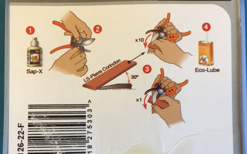 BAHCO P126-22-F bypass pruner sharpening instructions