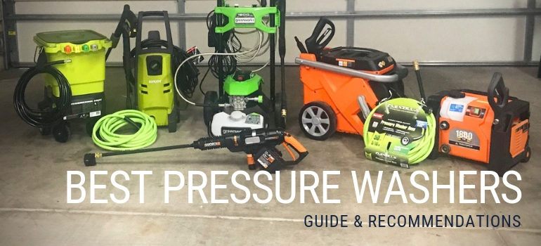 line-up and comparison of electric and cordless pressure washers