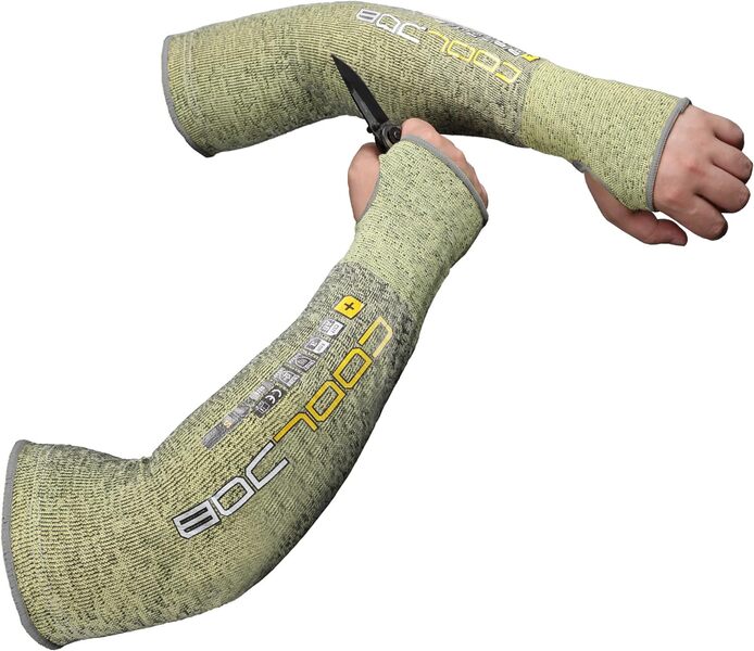 COOLJOB A6 Cut Resistant Sleeves with Thumb Hole for Gardening