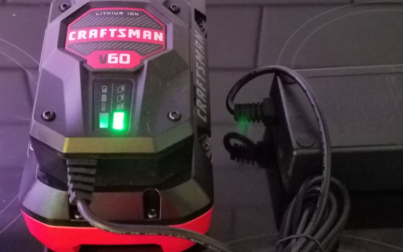 Craftsman 60V Hedge Trimmer battery charger green light