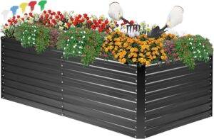 DTIG Galvanized Raised Garden Bed for Vegetables Flowers Herbs
