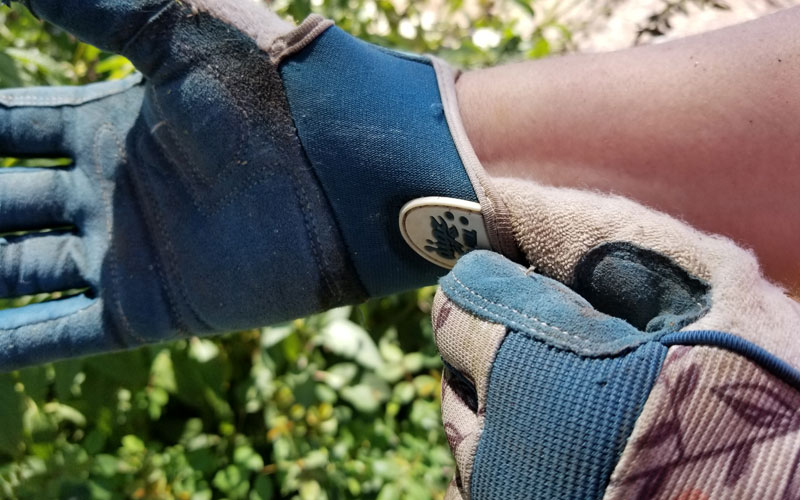 Digz Women's Medium  Gloves Fabric & Leather Gardener Touchscreen Tips 