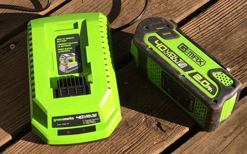 Greenworks Hedge Trimmer battery charger and separate battery