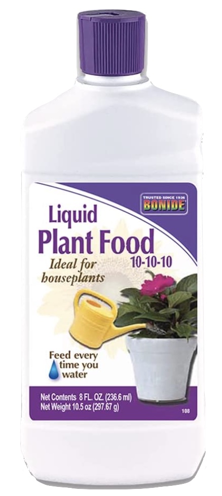 Bottle of indoor plant food