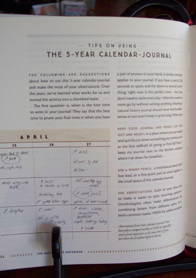 Naturalist's Notebook Using the calendar