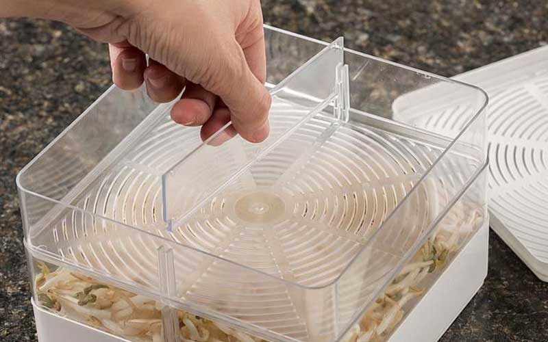 The dividers are easily removed if you want to grow only one type of sprout per tray - image from www.lehmans.com