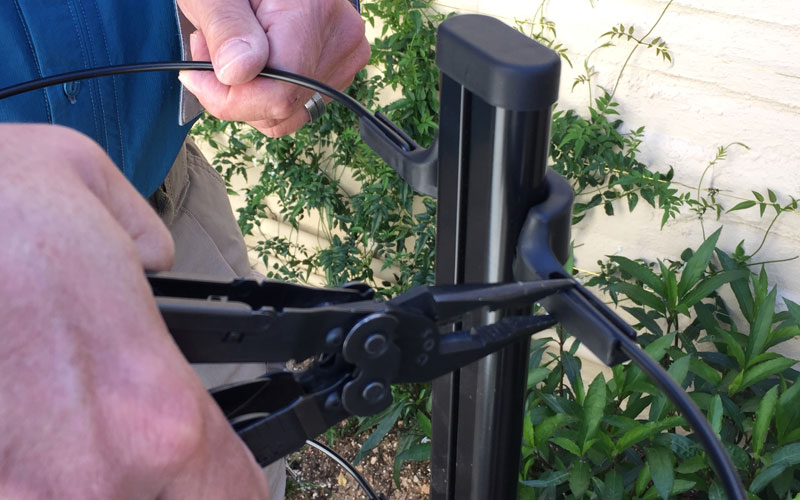 using pliers to install support ring