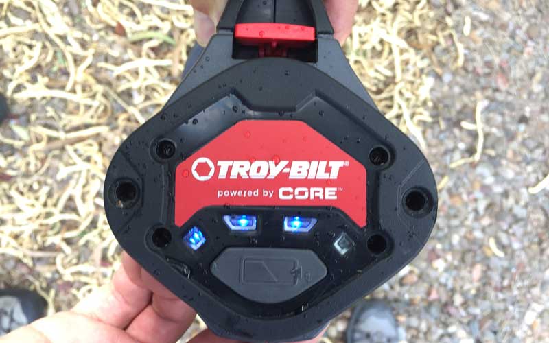 battery indicator lights on Troy-Bilt Blower TB4300