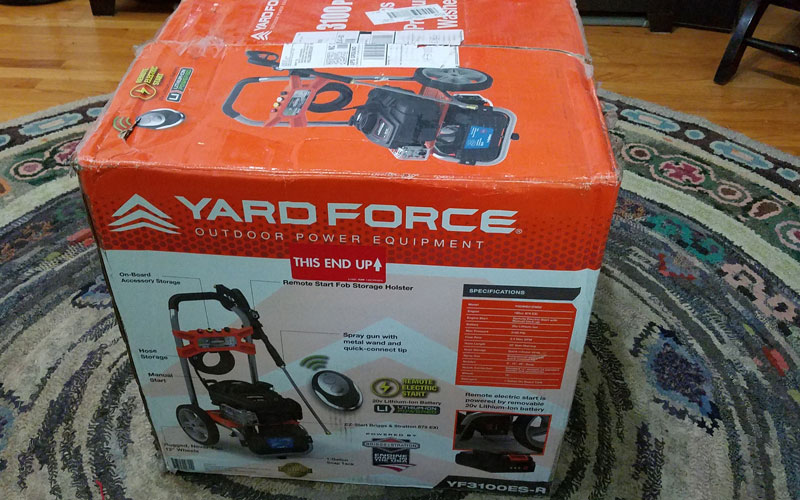 Yard Force Pressure Washer (YF3100ES-R) box