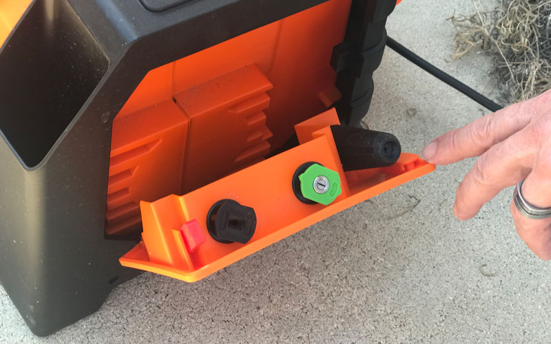 Yard Force Pressure Washer side compartment