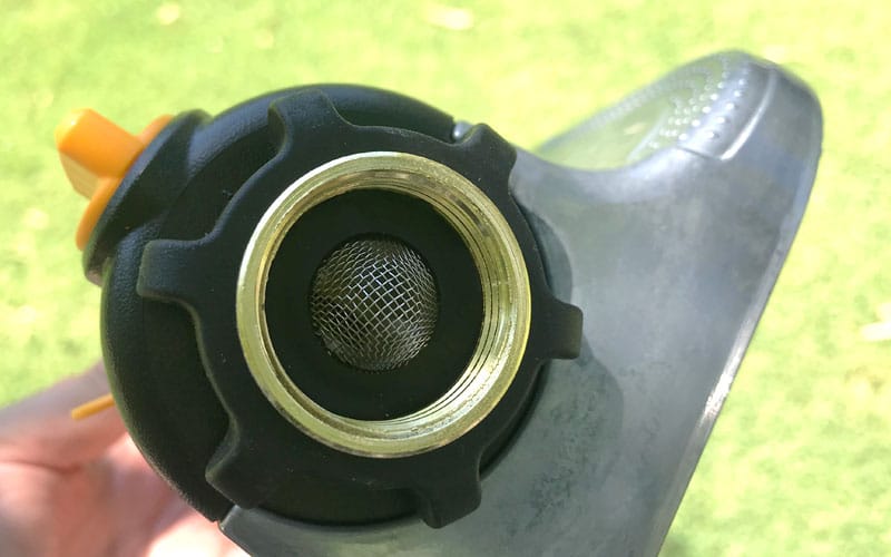 hose end coupling on a sprinkler
