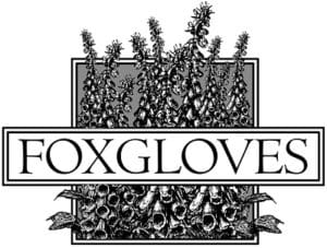 Foxgloves gardening gloves logo