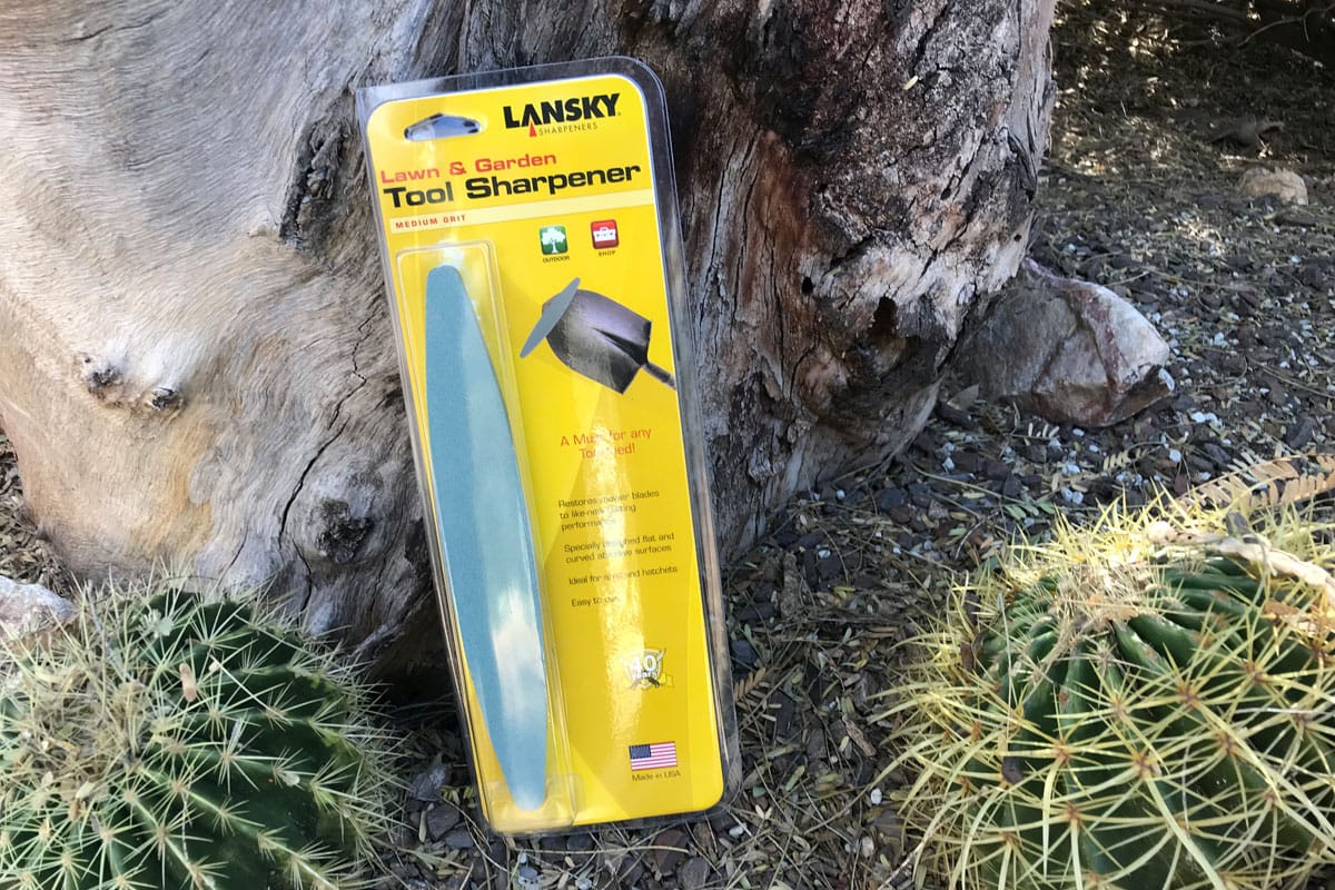 Lansky lawn tool sharpener in packaging